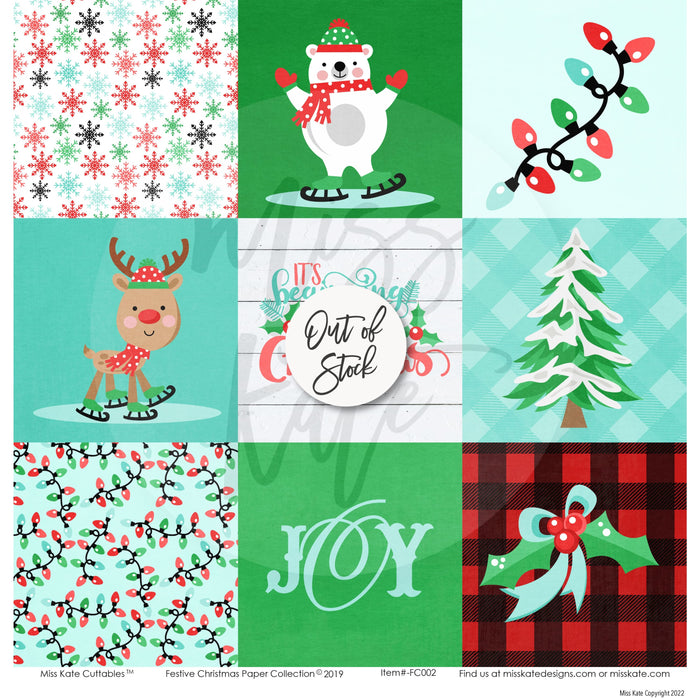 Festive Christmas - Scrapbook Paper & Sticker Kit 12X12 (Ds)