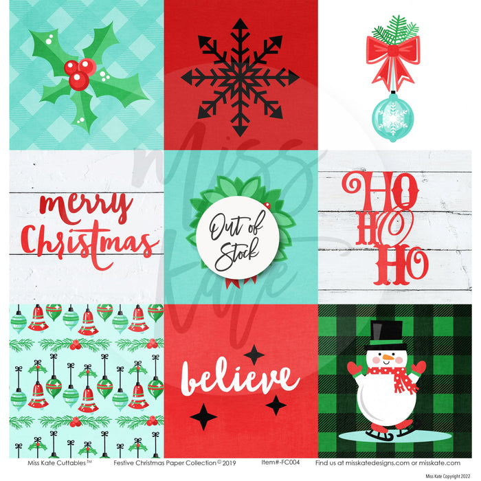Festive Christmas - Scrapbook Paper & Sticker Kit 12X12 (Ds)
