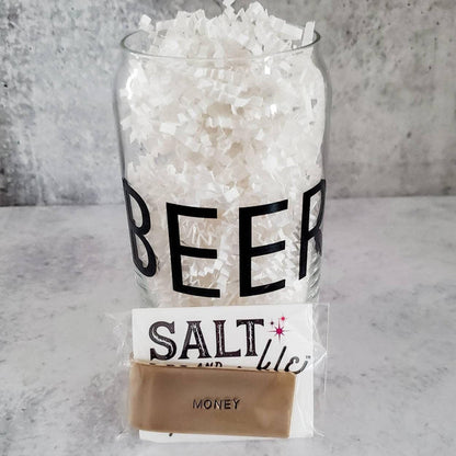 BEER MONEY Glass and Money Clip Gift Salt and Sparkle