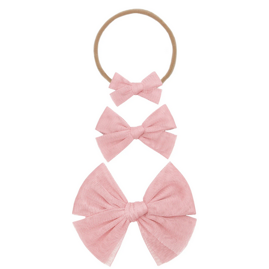 Bubblegum Tulle Bow Nylon- Small
