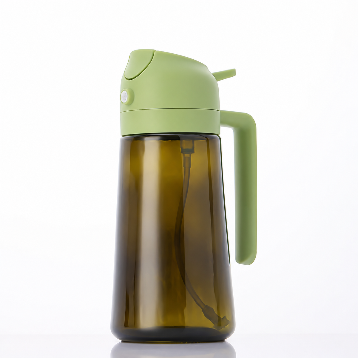2-Pack 16oz Light-Blocking Dark Green Glass Oil Sprayer & Dispenser – 2-in-1 Refillable Food-Grade Mister with Precise Nozzle for Air Fryer, BBQ & Even Coating