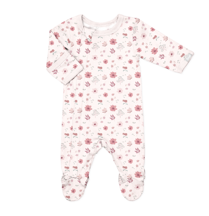 Coccoli Zipper Footie in Rosewater Floral
