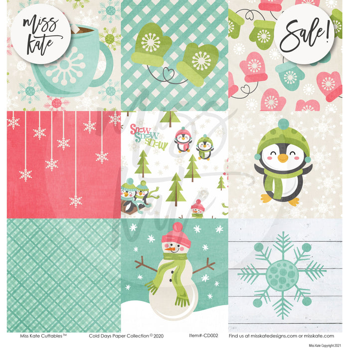 Cold Days - Paper & Sticker Kit 12X12 (Ds)