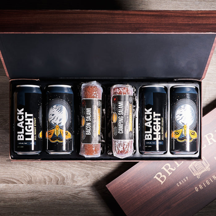 Dad's Beer & Delicatessen Delight BroCrate, beer gift, beer, craft beer gift, craft beer, salami gift, salami, gourmet gift, gourmet, fathers day gift, fathers day