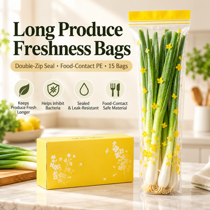 Double-Seal Reusable Food Storage Bags – Leakproof Clear Freezer Bags, 30 Pack