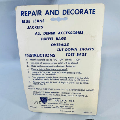 Deco-R-Pair Blue Jean Repair Patch Doll Set of 2 1970s