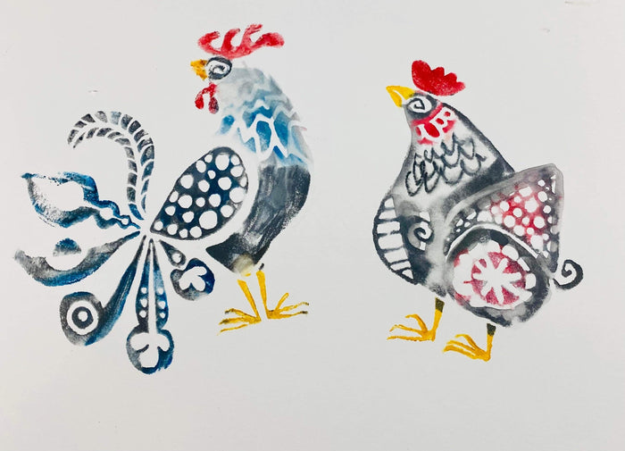 Elizabeth St. Hilaire | Chicken & Rooster | Foam Stamps - Set of 2