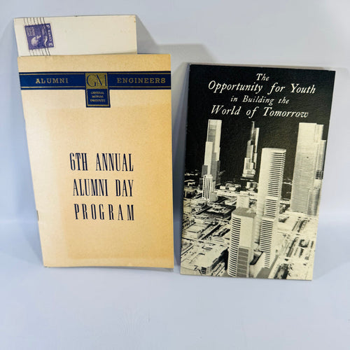 General Motors Institute Ephemera Lot 1940s Alumni Program World’s Fair Youth Booklet Letters and Envelope