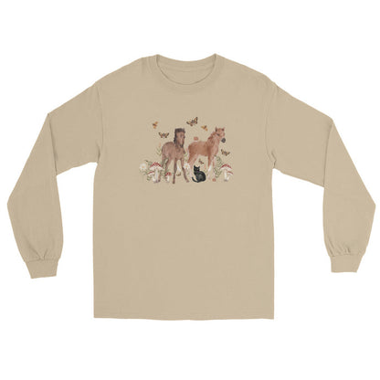 Gidget and Ginny Long Sleeve T-Shirt by Katie Van Slyke - Sand