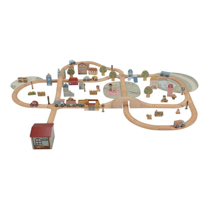 Großes Holzeisenbahn Set XL aus Holz – 113 Teile | Schmatzepuffer