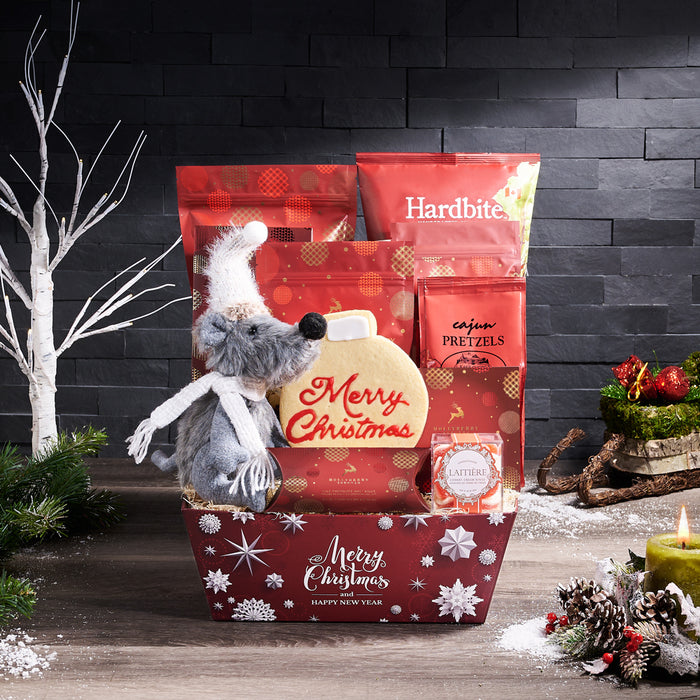 Holiday Mouse & Gourmet Gift Tray, christmas gift basket, christmas gift, christmas, holiday gift basket, holiday gift, holiday, gourmet gift basket, gourmet gift, gourmet