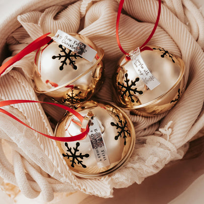 JINGLE ALL THE WAY Christmas Bell Ornament Salt and Sparkle