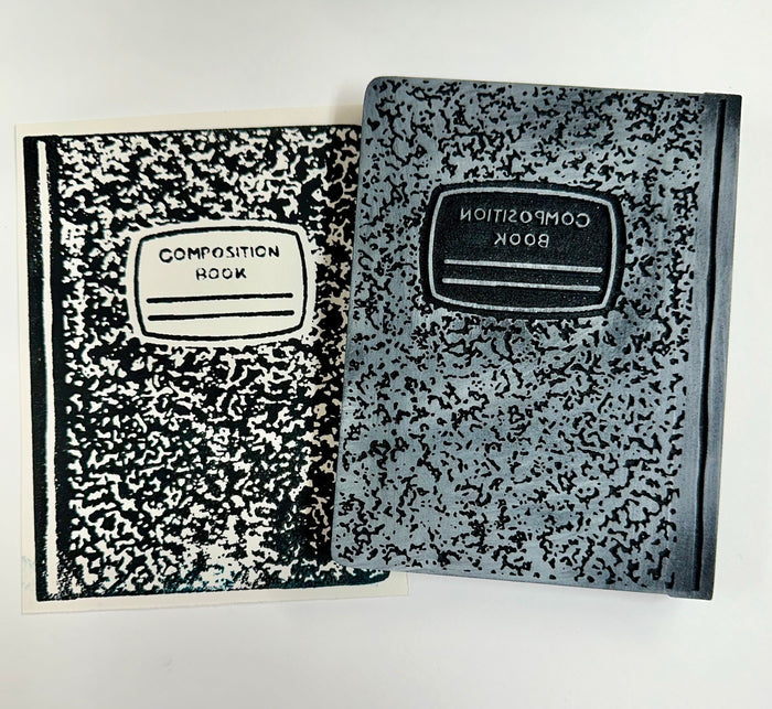Kae Pea | Composition Book Cover | Foam Stamp