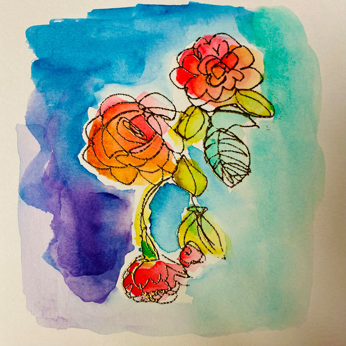 Kae Pea | Scribble Rose | Foam Stamp