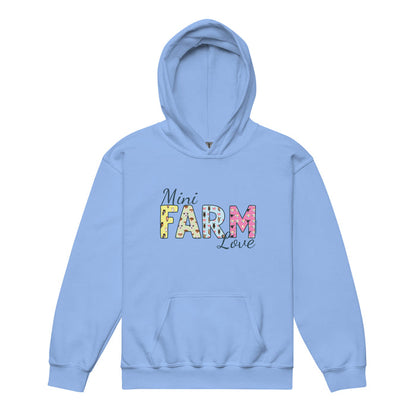 KIDS Mini Farm Love Hoodie by Katie Van Slyke - Carolina Blue