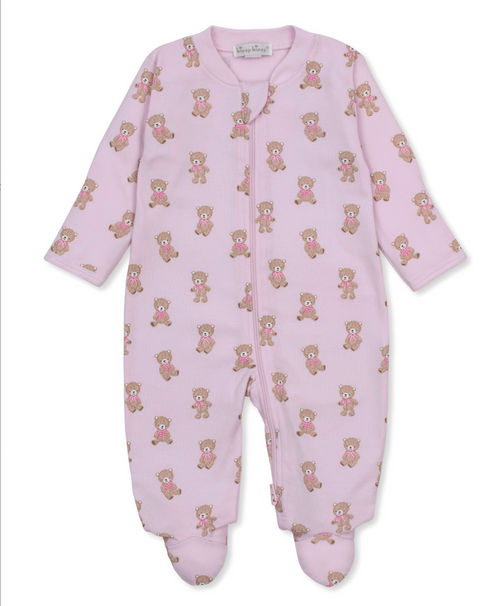 Kissy Kissy Zip Footie in Pink Teddy Bear Club