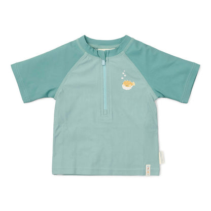 Kurzärmeliges Schwimmshirt  Seashells Surf Blue | Little Dutch