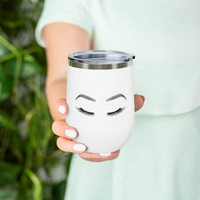 Lashes and Brows Insulated Wine Tumbler