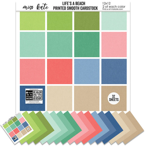 Life's a Beach-Printed Smooth Cardstock Single-Sided