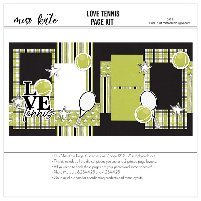 Capture special moments with the Love Tennis layout — handmade elements for DIY photo albums, Memory Page Kit, Athletic Album, 12x12 Layout, acid-free double-sided scrapbook supplies, Tennis Album, Tennis Scrapbook, DIY Scrapbook, ready-to-glue title banners and photo frames, Kids Scrapbook, Photo Album Kit, Family Album, creative accents for scrapbook storytelling, Scrapbook Kit, layered die cut titles for themed layouts, Sports Scrapbook, Scrapbook Supply