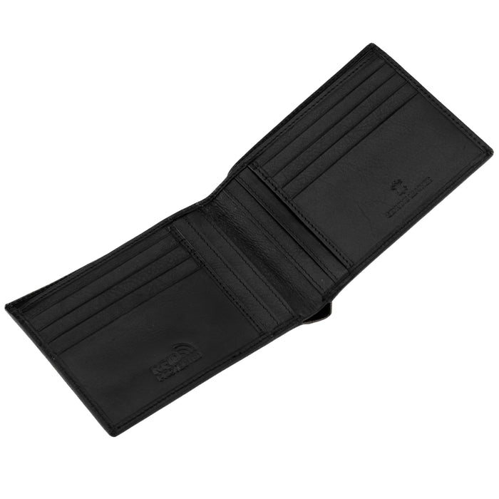 Men's black WINGS wallet made of natural cowhide leather
