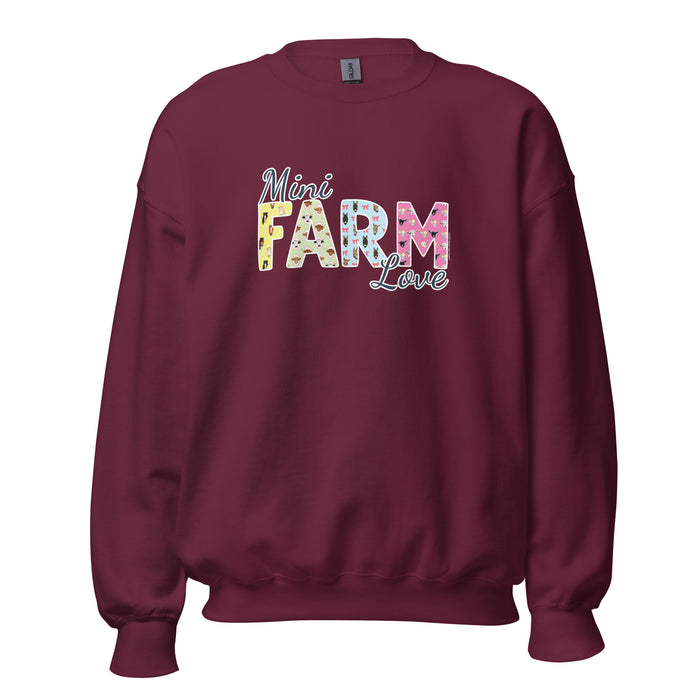 Mini Farm Love Sweatshirt by Katie Van Slyke - Maroon