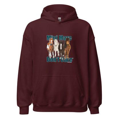 Mini Mare Don't Care Hoodie by Katie Van Slyke - Maroon
