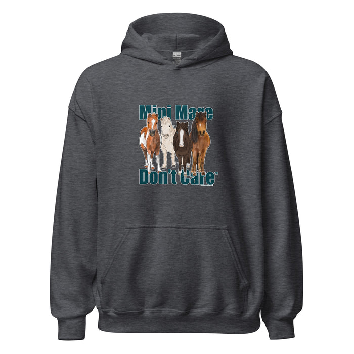 Mini Mare Don't Care Hoodie by Katie Van Slyke - Dark Heather