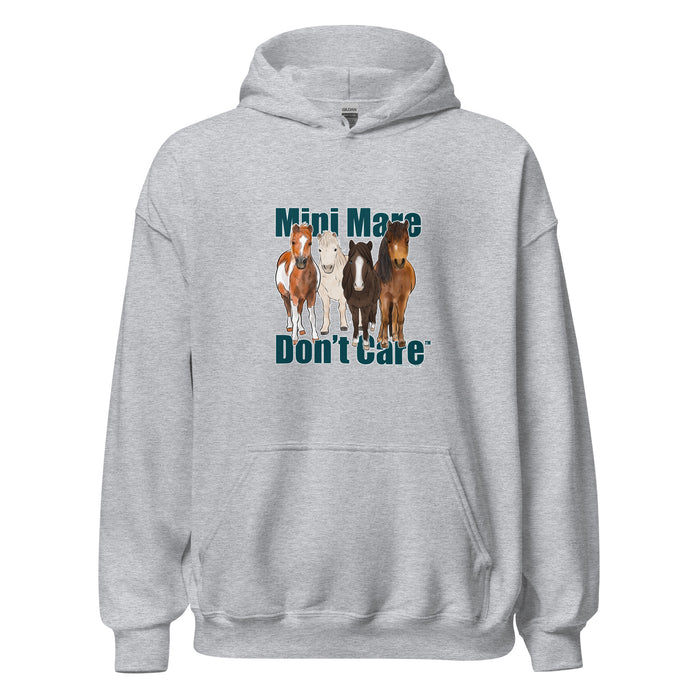 Mini Mare Don't Care Hoodie by Katie Van Slyke - Sport Grey