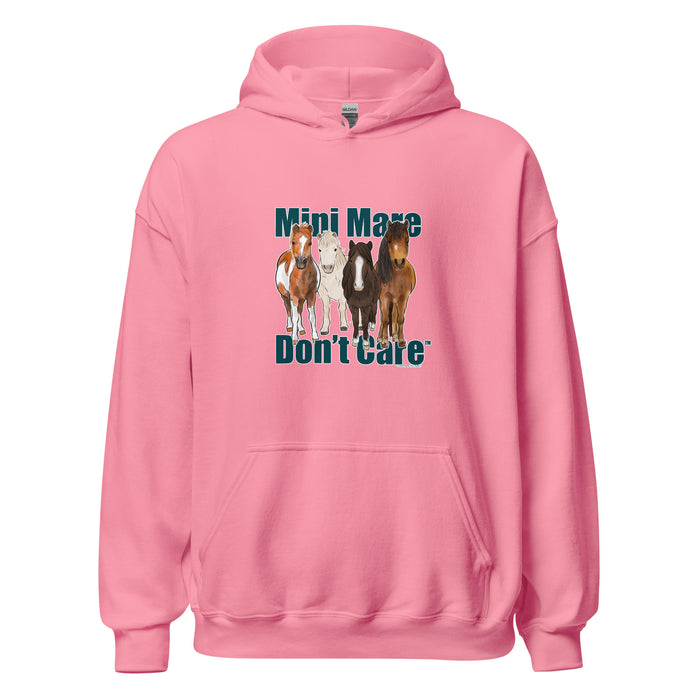 Mini Mare Don't Care Hoodie by Katie Van Slyke - Azalea
