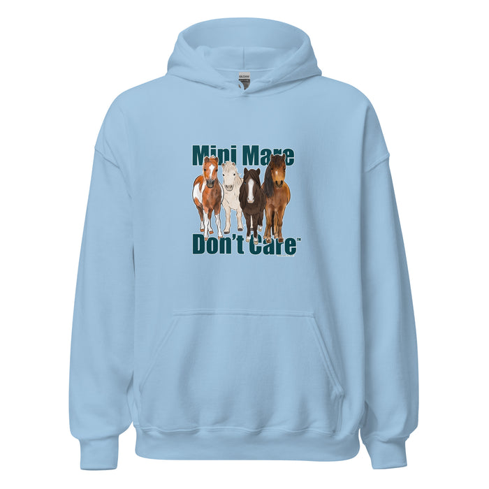 Mini Mare Don't Care Hoodie by Katie Van Slyke - Light Blue