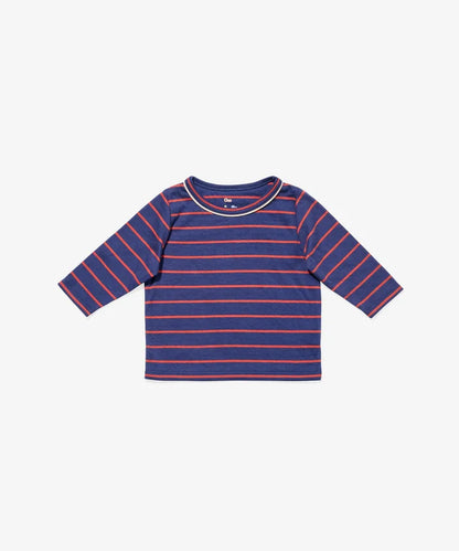 Oso & Me Edward Stripe T-Shirt in Navy/Red