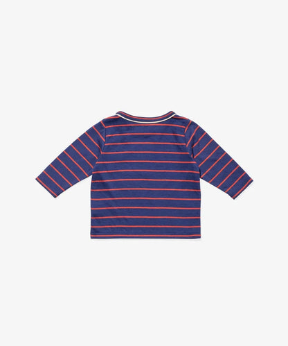 Oso & Me Edward Stripe T-Shirt in Navy/Red