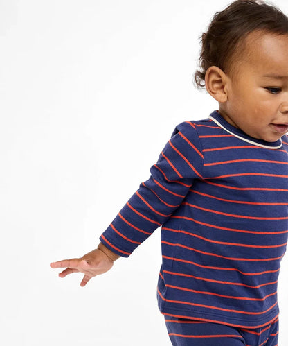 Oso & Me Edward Stripe T-Shirt in Navy/Red