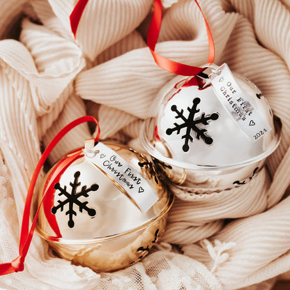 Our First Christmas Giant Jingle Bell Keepsake Ornament Salt and Sparkle
