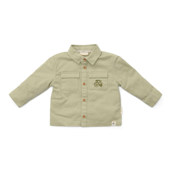 Little Dutch Overshirt Green Little Farm mit Kragen und Brusttaschen für Babys und Kinder