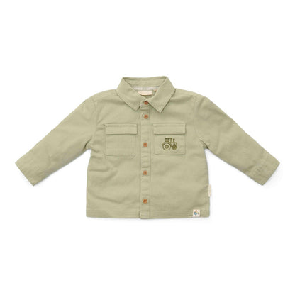 Little Dutch Overshirt Green Little Farm mit Kragen und Brusttaschen für Babys und Kinder