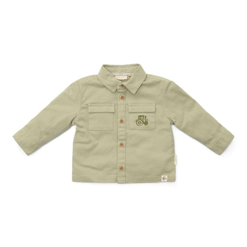 Little Dutch Overshirt Green Little Farm mit Kragen und Brusttaschen für Babys und Kinder