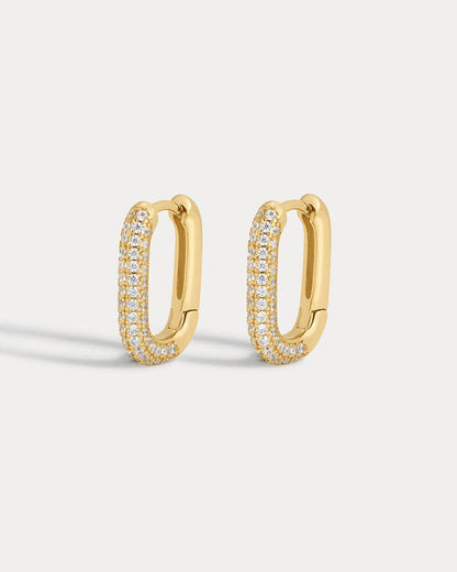 Pave Chain Link Huggies