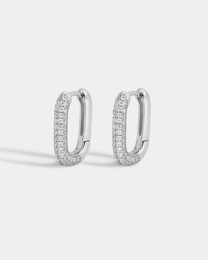 Pave Chain Link Huggies