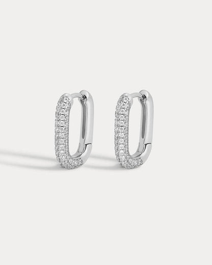 Pave Chain Link Huggies