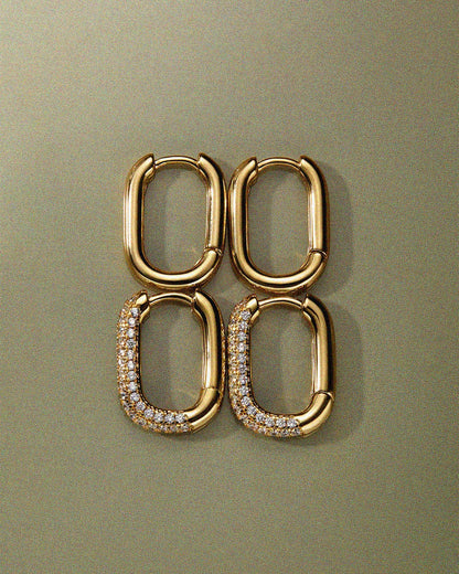Pave Chain Link Huggies