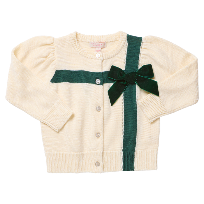 Pink Chicken Girls Constance Sweater in Cream Bow