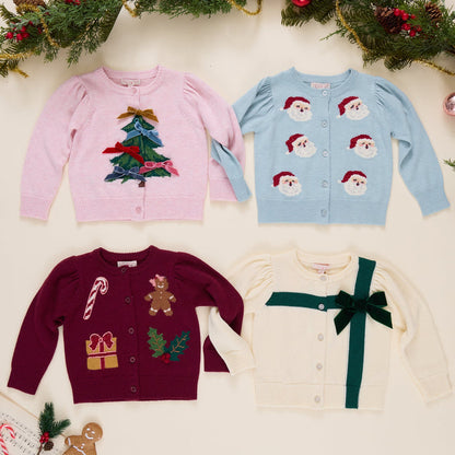 Pink Chicken Girls Constance Sweater in Cream Bow