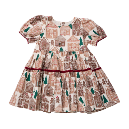 Pink Chicken Girls Eliza Dress in Blush Gingerbread Houses