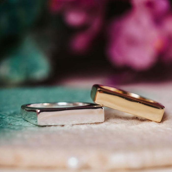 PRO CHOICE Gold or Silver Flat Top Ring Salt and Sparkle