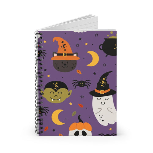 Purple Halloween Spiral Lined Notebook