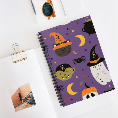 Purple Halloween Spiral Lined Notebook