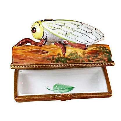 Locust on Log limoges box Porcelain Limoges French Trinket Box