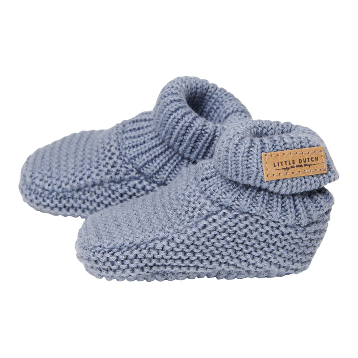 Strick Schuhe Baby blau | Little Dutch